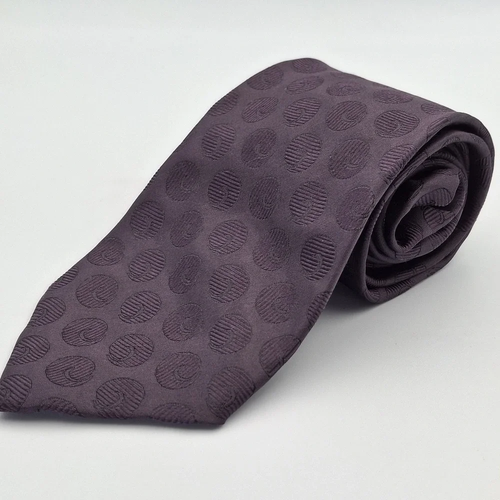 Atkinsons Tie 100% Silk Purple Geometric‎ Made in Ireland Necktie